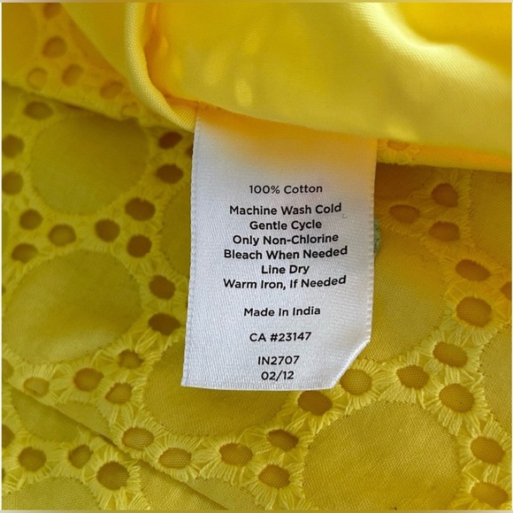 Talbots Yellow Eyelet Dress Size 8 - Picture 8 of 11